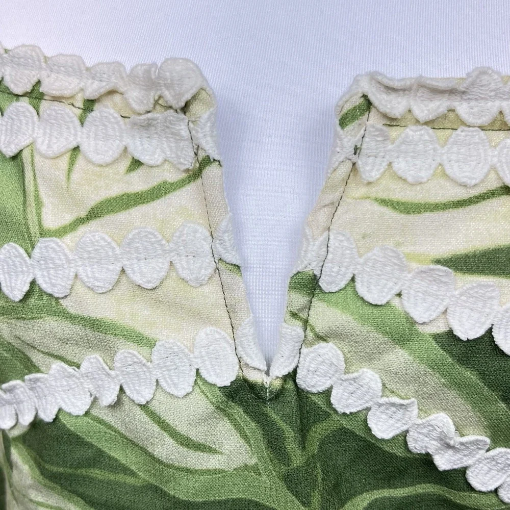 Rachel Roy Circle Trim‎ Puff Sleeve Off Shoulder MiniDress Size 4 Boho Tropicart